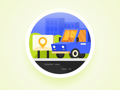 Flat Design & Icon : Vehicle Location