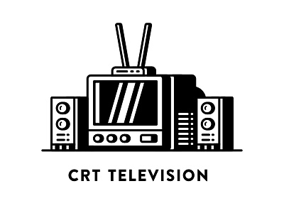 Black & White : CRT TV icon sa9527