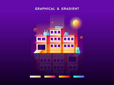 Graphical & Gradient : Beautiful Building 3 icon sa9527