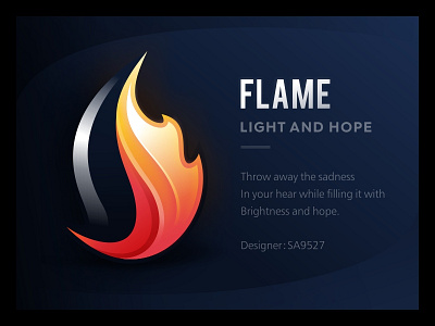 火焰之光 LOGO 设计 sa9527 应用主图标 标志设计 渐变色 火焰