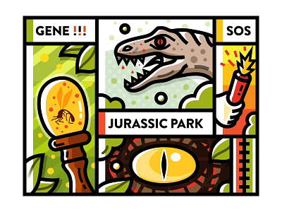 Sa9527-Movie & Jurassic Park dinosaur gene illustration jurassic park movie sa9527