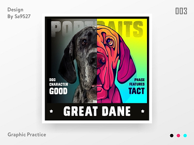 DOG PORTRAITS - GREAT DANE dog gaeat dane icon sa9527