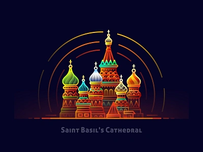 SA9527 - Saint Basil's Cathedral architecture branding design graphical illustration sa9527 saint basils cathedral