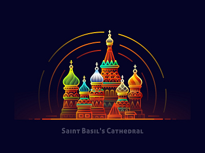 SA9527 - Saint Basil's Cathedral architecture branding design graphical illustration sa9527 saint basils cathedral