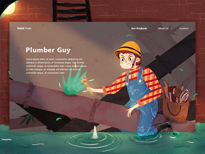 SA9527 - Redesign Concept Banner 5 art banner business concept creative design development illustration landing page launch page plumber plumber guy process strategy technology vector web app website