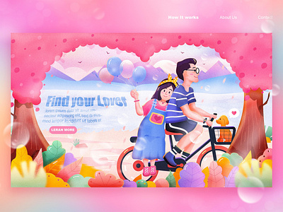 SA9527 - Redesign Concept Banner 19 banner business concept creative design development find love icon illustration landing page launch love page process strategy technology vector web app web elements website