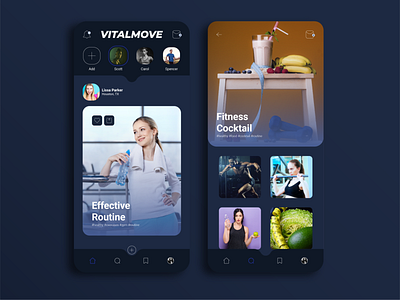 VitalMove - Health and Fitness Social Network & App UIUX