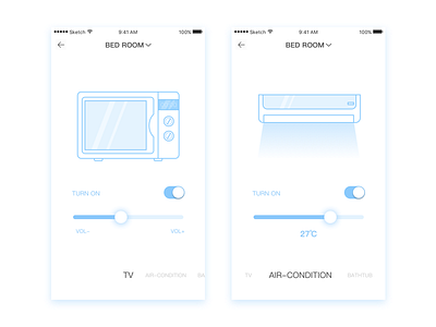 Daily Exercise — Smart home 2 air condition bedroom ios smart home tv ui volume