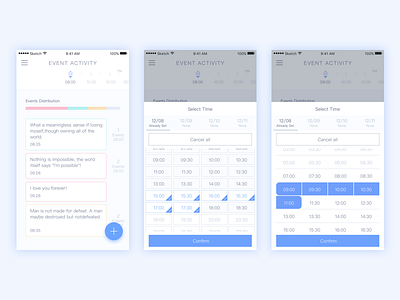 Daily Exercise — Element details booking ios schedule time ui