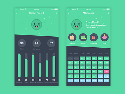 Daily Exercise — Student App 1 calendar ios record score ui user