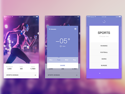 Daily Exercise — Try new styles 20 ios loading sport switch ui weather