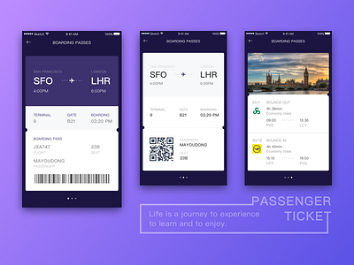 Daily Exercise — Try new styles 26 ios passenger plane ticket ui