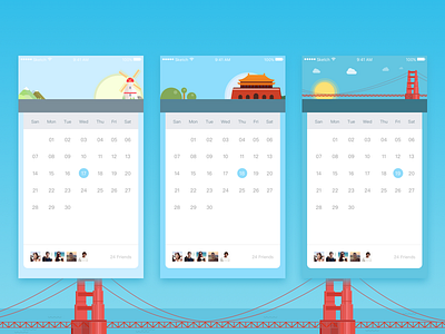 Daily Exercise — Try new styles 27 ios bridge calendar sea ui windmill