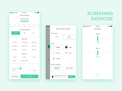 Daily Exercise — Try new styles 40 color ios rule screen select switch ui