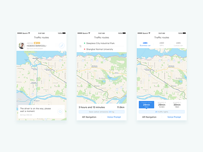 Daily Exercise — Try map series design 04 car drive ios map navigation order select telephone ui
