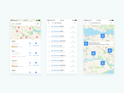 Daily Exercise — Try map series design 06 bus direction gas ios list map mark search ui
