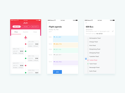 Daily Exercise — Try map series design 08 agenda bus flight ios plane process schedule timeline timetable ui
