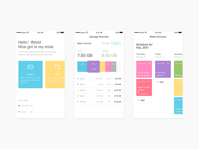 Daily Exercise — Clean style 09 choose clean data ios login memory schedule ui