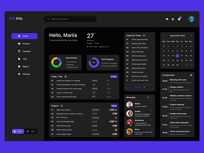 Project management dashboard