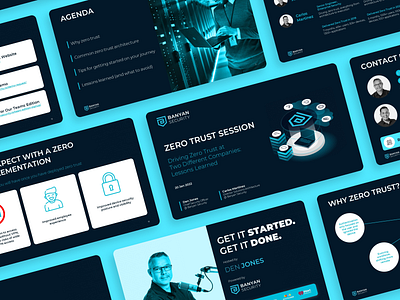 Cyber Security Deck branding cyber design graphic design illustration pitch deck presentaion security teal