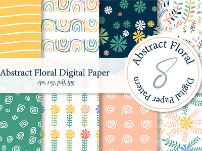 Abstract Floral Digital Paper Pattern