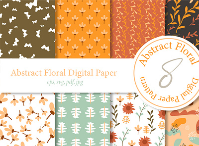 Abstract Floral Digital Paper art background blossom design digital paper floral flower graphic design illustration pattern