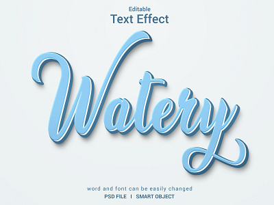 Watery 3D Photoshop Text Effect 3d 3d effect cartoon colorful effect font effect graphic design logo mockup text effect type