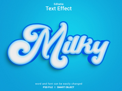 Milky 3D Text Effect 3d effect effect milky presentation template text effect type typography