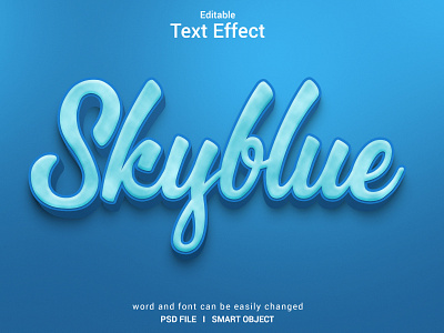 Skyblue 3D Text Effec blue text effects