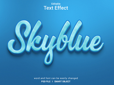 Skyblue 3D Text Effec