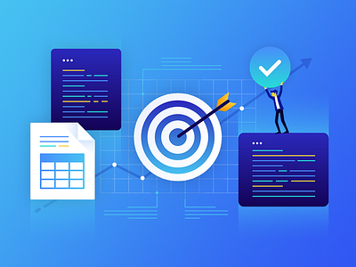 Data Analysis data flat icons illo illustration office target technology