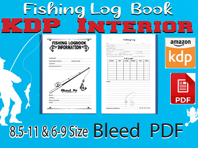 Fishing logbook | KDP Interior branding design graphic design illustration kdp logo typography vector