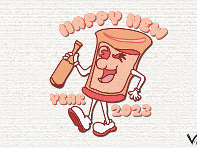 Happy New Year Sublimation / stickers graphic design logo new years day stickers 2023