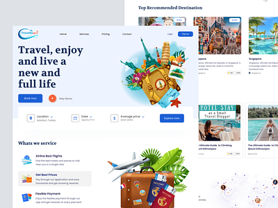 Travel landing page 🚀 design landingpage ui ux web