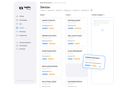 Kanban board for delivery