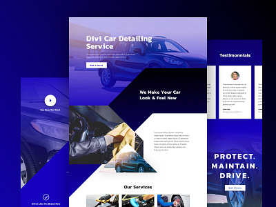 Car Detailing Landing Page Design For Divi