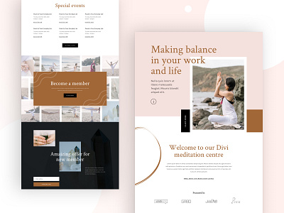 Meditation Center Landing Page Design