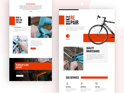 Bike Repair Landing Page Design for Divi