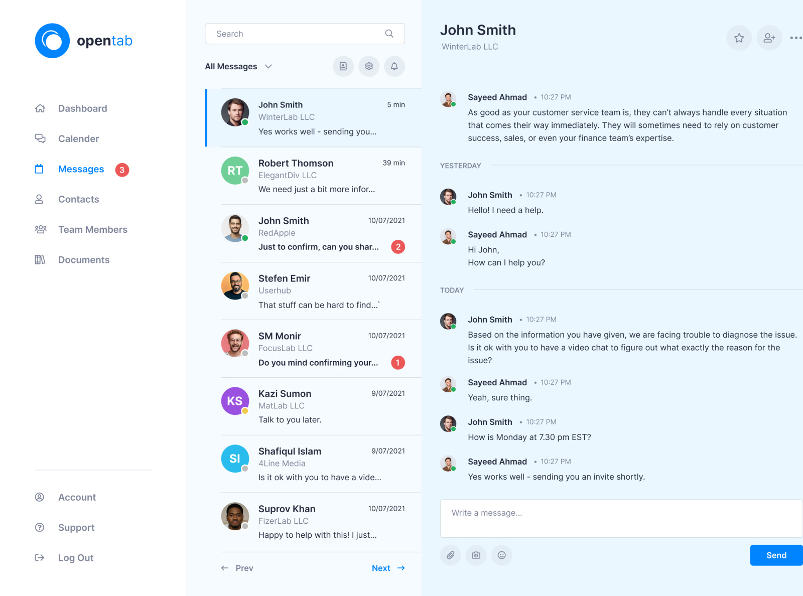 Messenger Dashboard by Sayeed Ahmad on Dribbble