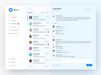 Messenger Dashboard application chat chat box chatting chatting app contact dashboard light ui message messenger messenger dashboard minimal product ui ux web app