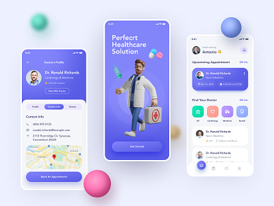 Medical Consultation Mobile App UI 3d android appointment booking clinic consultation design doctor doctor appointment health healthcare hospital ios medical medical app medicare medicine patient app ui ux