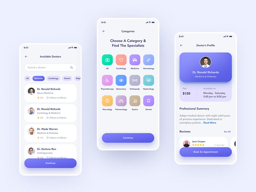 Medical Consultation Mobile App UI by Sayeed Ahmad on Dribbble