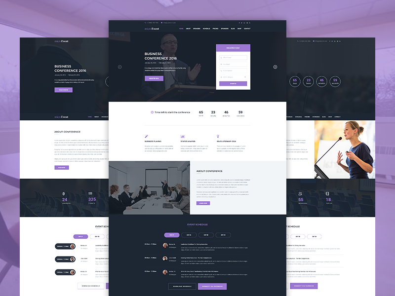 MicroEvent - One Page Event Template by Sayeed Ahmad on Dribbble