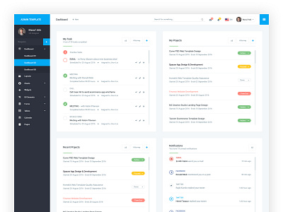 Dashboard or Admin Template admin template app chart clean crm dashboard interface task ui user ux web