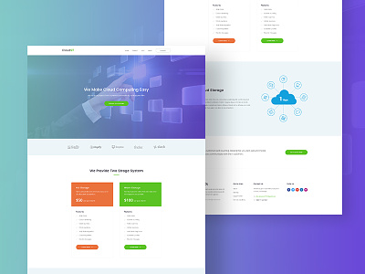Landing Page for Web Hosting Company cloud storage hosting hosting company hosting company landing page icloud illustration landing page web design website