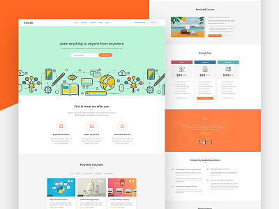 EduLab - Education Website Template Homepage Design academy course education elearning learning learning management system teaching training training center udemy university website homepage design