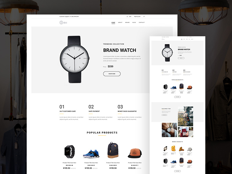 Online Store Landing Page by Sayeed Ahmad for Elegant Themes on Dribbble
