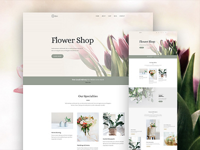 Florist Website Layout Pack for Divi ecommerce florist flower flower shop graden landing page: online store shop store website