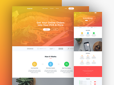 OrderOut - Landing Page b2b business corporate design homepage landing page restaurant saas ui ux website