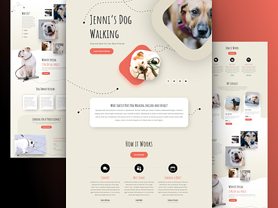 Dog Walker Landing Page Design for Divi design divi dog dog lover dog walker homepage landing page pet care ui ux web design website